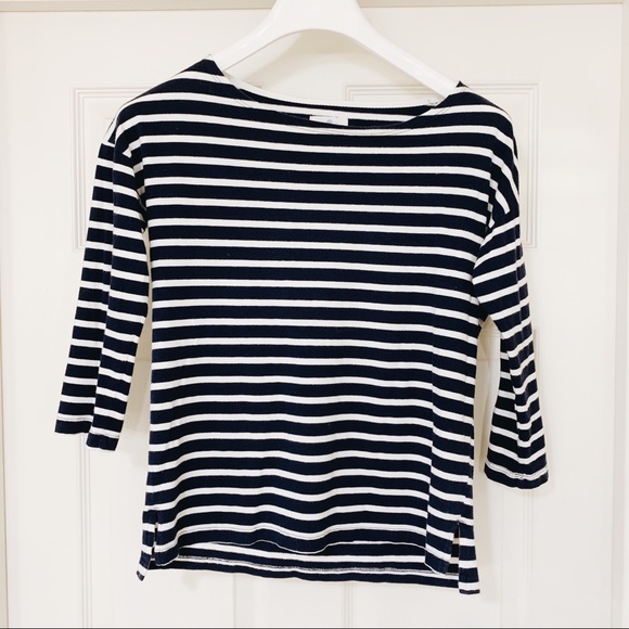 Anthropologie Sundry 3/4 Sleeve Top Tee Striped, 1 - Picture 3 of 8